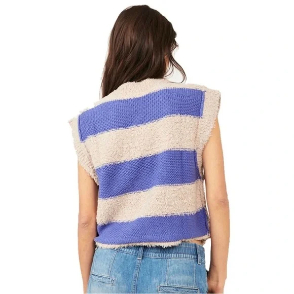 Free People Diamonds for Days Vest in Blue Moon Combo NWOT - Picture 9 of 16